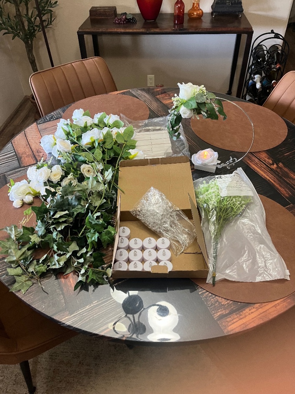 Center Piece Rings, Roses, tea lights, and more
